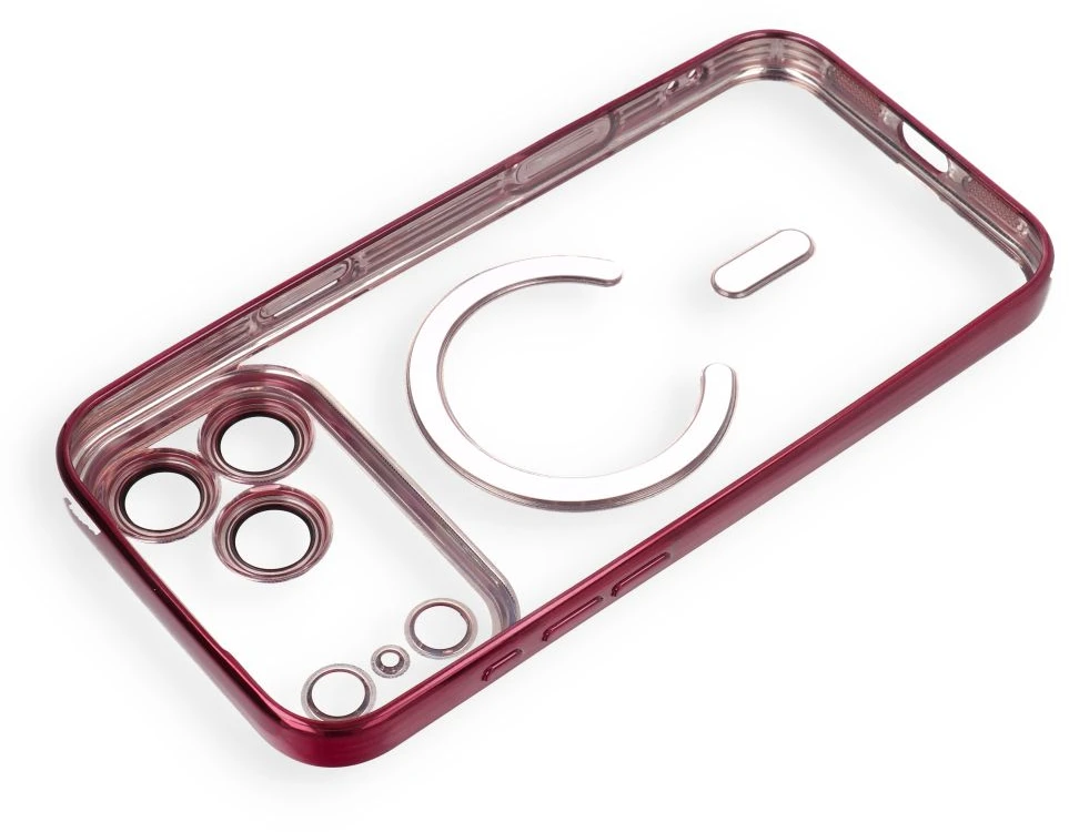 Dėklas Oem Case for iPhone 17 Pro / 18 Pro Electro Mag Cover compatible with MagSafe dark cherry