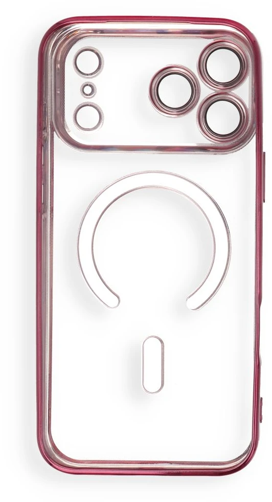 Dėklas Oem Case for iPhone 17 Pro / 18 Pro Electro Mag Cover compatible with MagSafe dark cherry