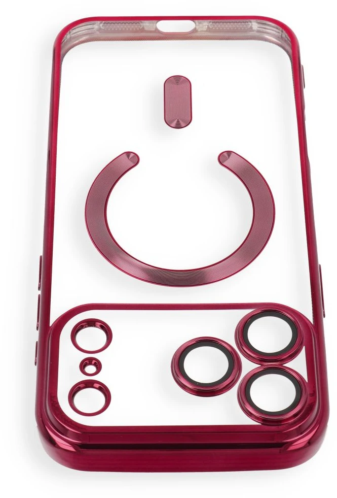 Dėklas Oem Case for iPhone 17 Pro / 18 Pro Electro Mag Cover compatible with MagSafe dark cherry