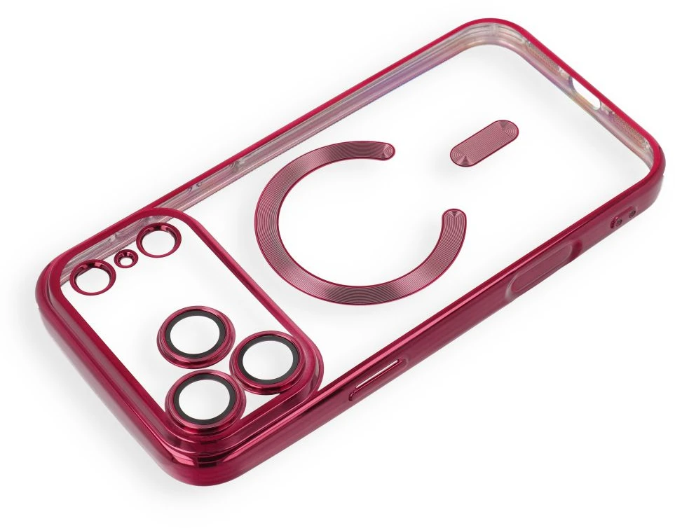 Dėklas Oem Case for iPhone 17 Pro / 18 Pro Electro Mag Cover compatible with MagSafe dark cherry