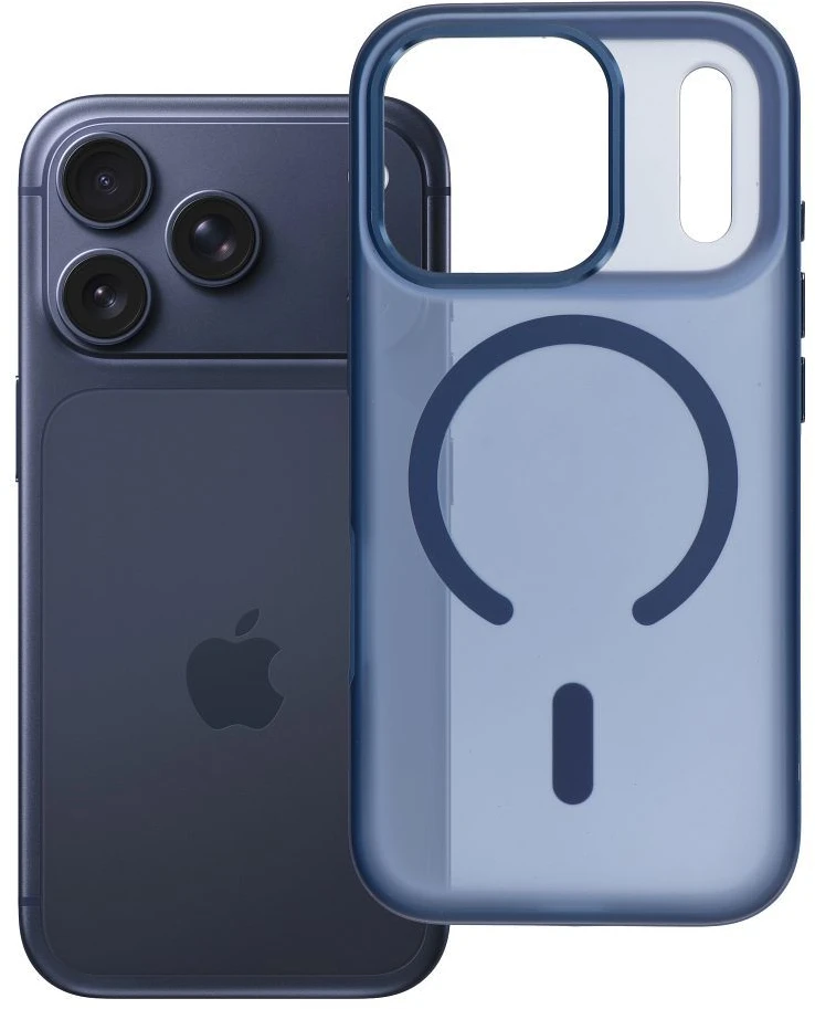 Oem dėklas, skirtas iPhone 18 Pro / 17 Pro Flexline Mag Cover, suderinamas su MagSafe, tamsiai mėlynas