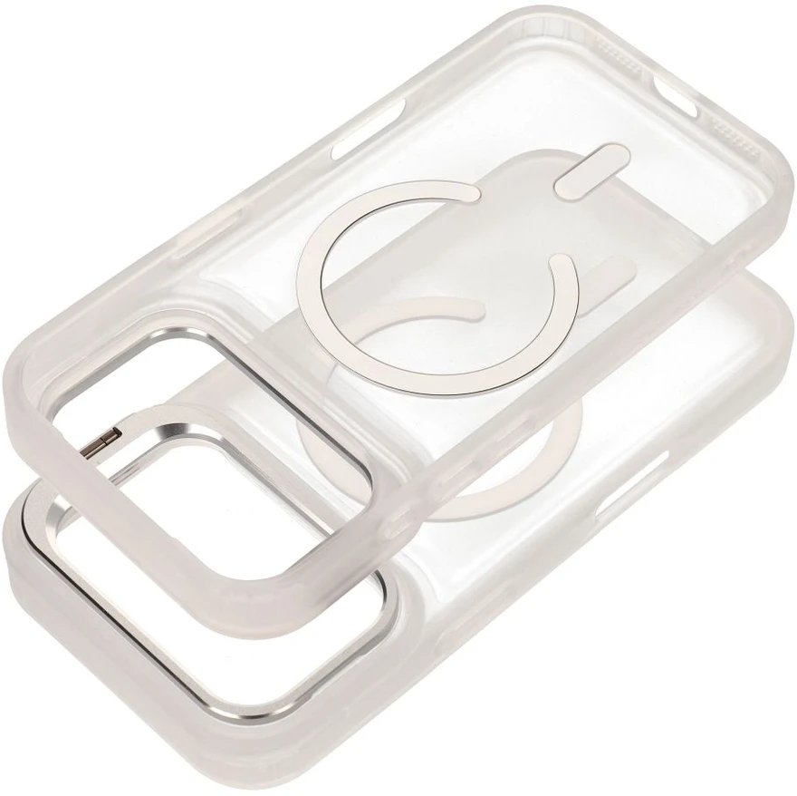 Dėklas Case for iPhone 17 Pro / 18 Pro Forcell F-Protect Shadow Stand Premium compatible with MagSafe sidabrinis