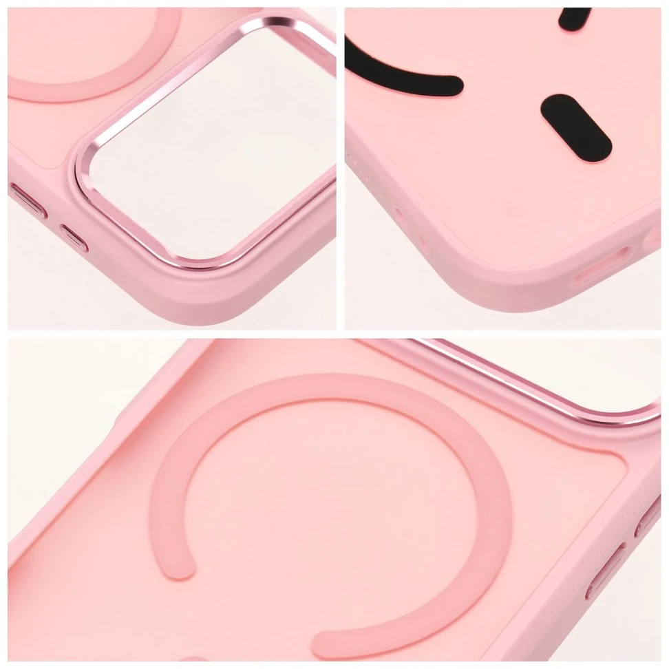 Oem Case for iPhone 17 Pro / 18 Pro Forcell F-Protect Smoke Hybrid Premium compatible with MagSafe pink