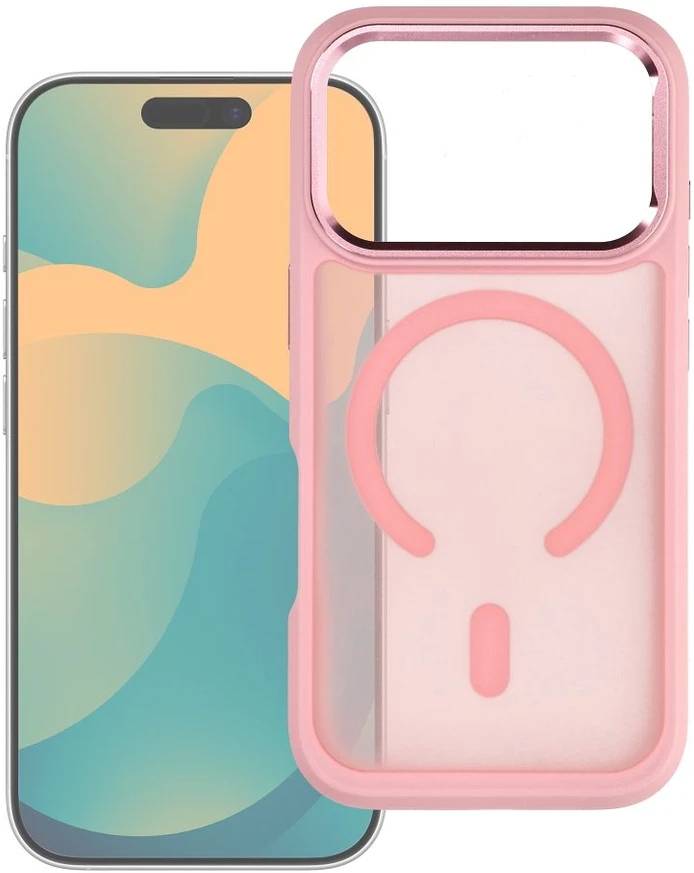 Oem Case for iPhone 17 Pro / 18 Pro Forcell F-Protect Smoke Hybrid Premium compatible with MagSafe pink