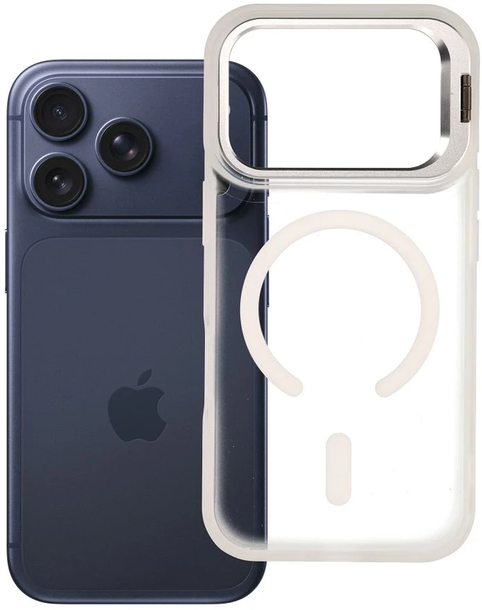 Dėklas Case for iPhone 17 Pro / 18 Pro Forcell F-Protect Shadow Stand Premium compatible with MagSafe sidabrinis