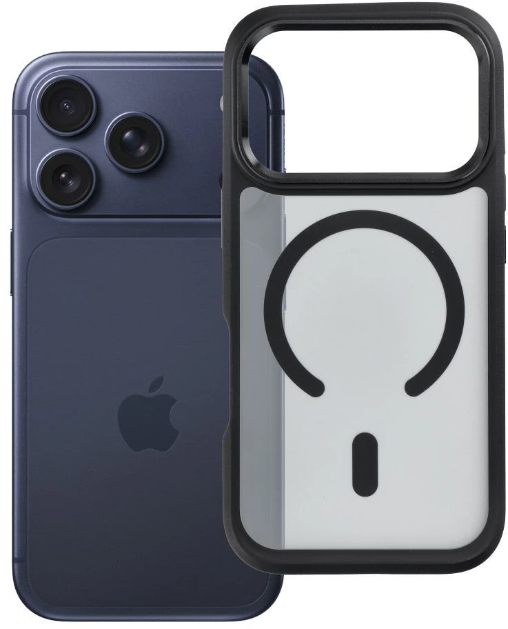Dėklas Case for iPhone 17 Pro / 18 Pro Forcell F-Protect Smoke Hybrid Premium compatible with MagSafe juodas