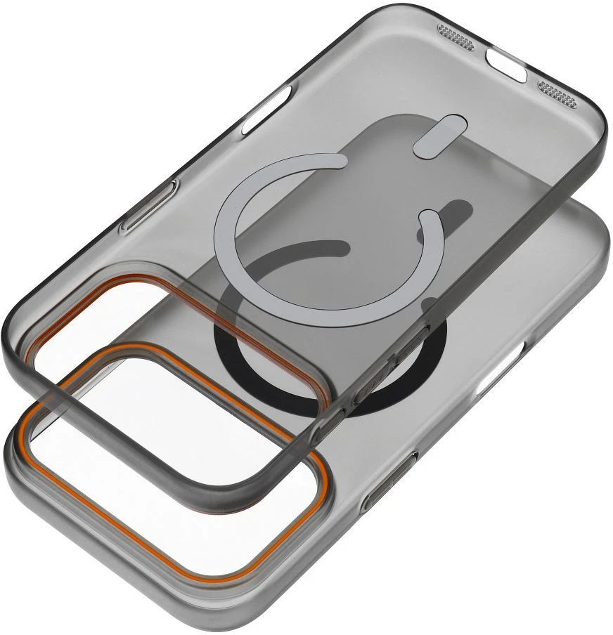 Dėklas Oem Case for iPhone 17 Pro / 18 Pro Go Oranžinis compatible with MagSafe juodas