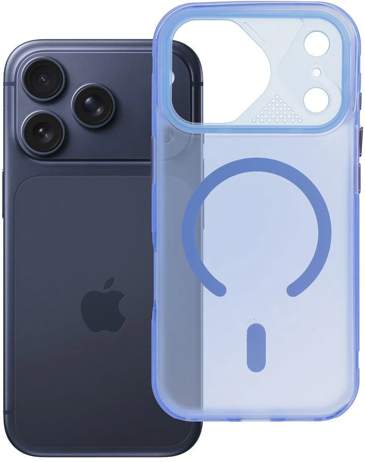 Dėklas Oem Case, skirtas iPhone 17 Pro / 18 Pro (žema kameros briauna) Aurora, suderinamas su MagSafe, mėlynas