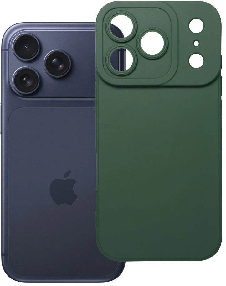 OEM dėklas, skirtas iPhone 17 Pro / 18 Pro (žemas kameros kraštas), matinis 2.0, tamsi žalias