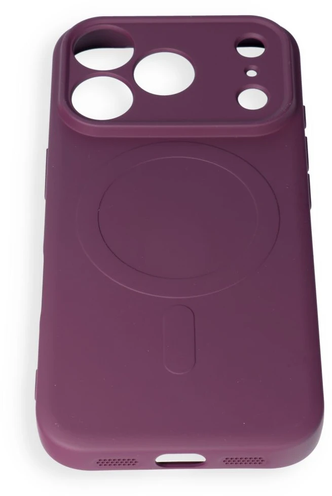 Dėklas Oem Case for iPhone 17 Pro / 18 Pro Silicone Mag Cover compatible with MagSafe (camera protection) dark cherry