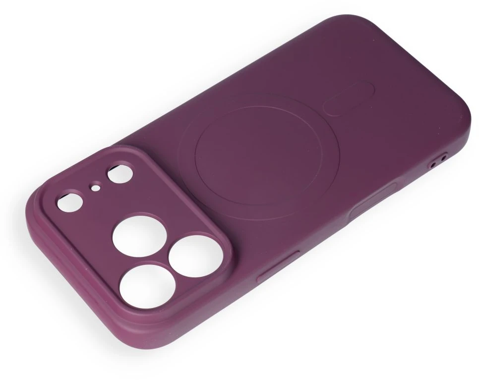 Dėklas Oem Case for iPhone 17 Pro / 18 Pro Silicone Mag Cover compatible with MagSafe (camera protection) dark cherry
