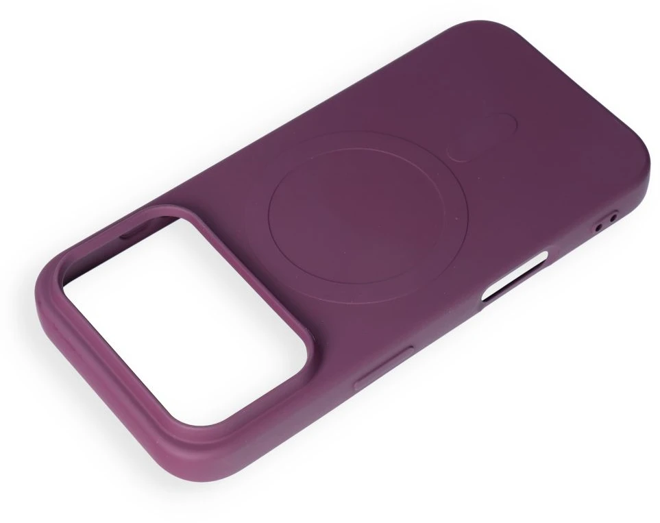 Dėklas Oem Case for iPhone 17 Pro / 18 Pro Silicone Mag Cover compatible with MagSafe (big hole) dark cherry