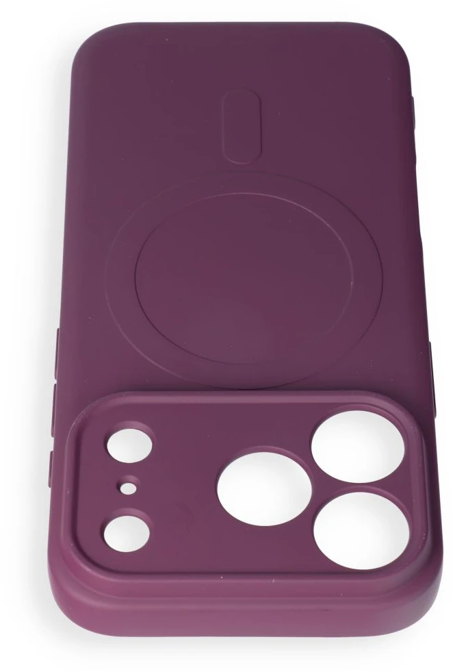 Dėklas Oem Case for iPhone 17 Pro / 18 Pro Silicone Mag Cover compatible with MagSafe (camera protection) dark cherry