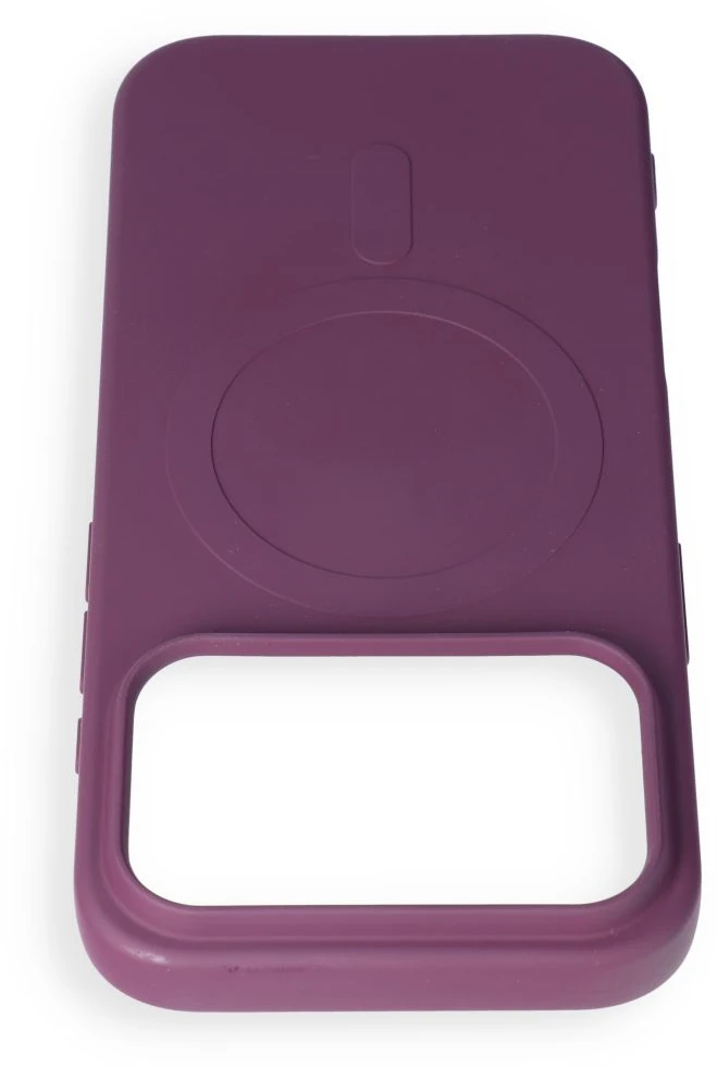 Dėklas Oem Case for iPhone 17 Pro / 18 Pro Silicone Mag Cover compatible with MagSafe (big hole) dark cherry