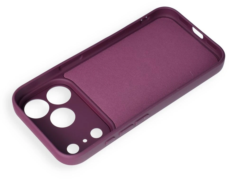 Dėklas Oem Case for iPhone 17 Pro / 18 Pro Silicone Mag Cover compatible with MagSafe (camera protection) dark cherry