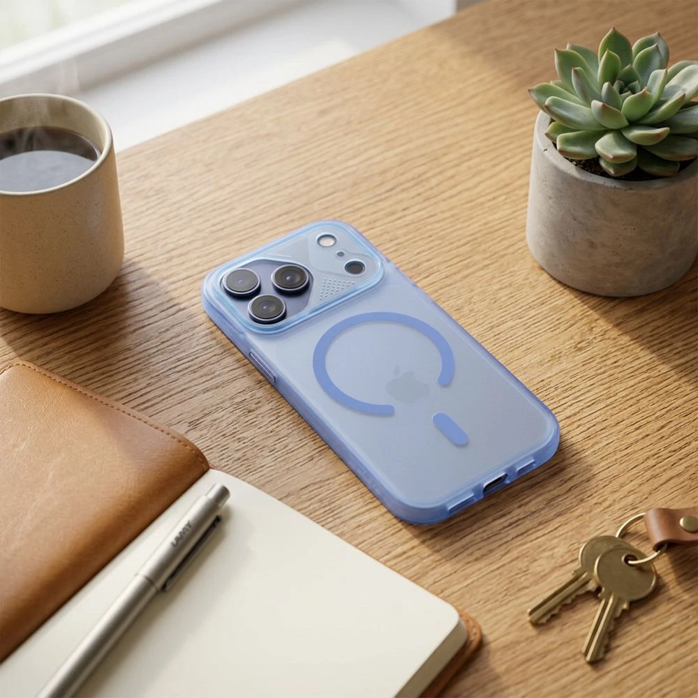 Oem Originalus „iPhone 17 PRO Aurora“ dėklas, suderinamas su „MagSafe“ mėlynas