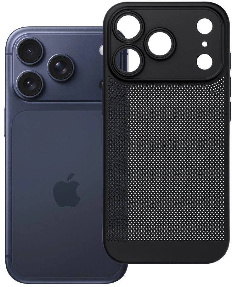 OEM dėklas, skirtas iPhone 17 Pro / 18 Pro (žemas kameros kraštas) Breezy juodas