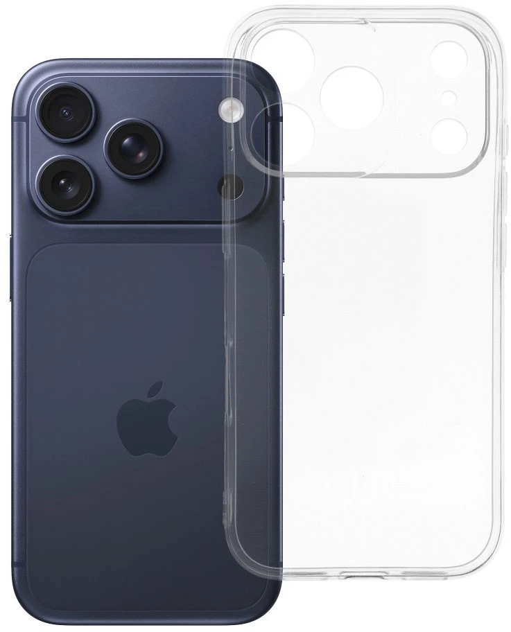 Oem Originalus dėklas, skirtas „iPhone 17 Pro / 18 Pro“ (žemas kameros kraštas), skaidrus 2 mm dėklas (apsauga nuo kameros), permatomas