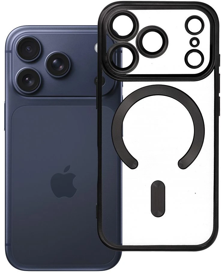 Oem Originalus dėklas, skirtas „iPhone 17 Pro / 18 Pro“ (žemas kameros kraštas), „Electro Mag“ dėklas, suderinamas su „MagSafe“ (juodas)