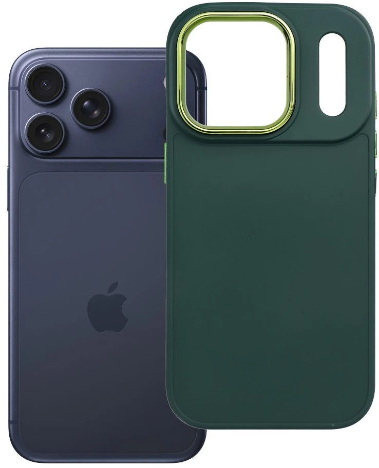 OEM dėklas, skirtas iPhone 17 Pro / 18 Pro (žemas kameros kraštas) Frame žalias