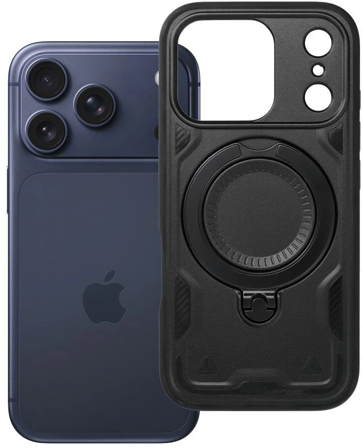 OEM dėklas, skirtas iPhone 17 Pro / 18 Pro (žemas kameros kraštas), Frost Armor juodas