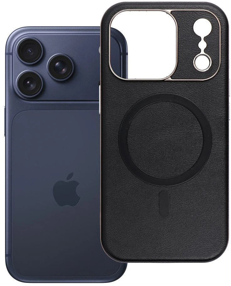 OEM dėklas, skirtas iPhone 17 Pro / 18 Pro (žemas kameros kraštas), „Gentleman Mag“ dėklas, suderinamas su „MagSafe“ (juodas)