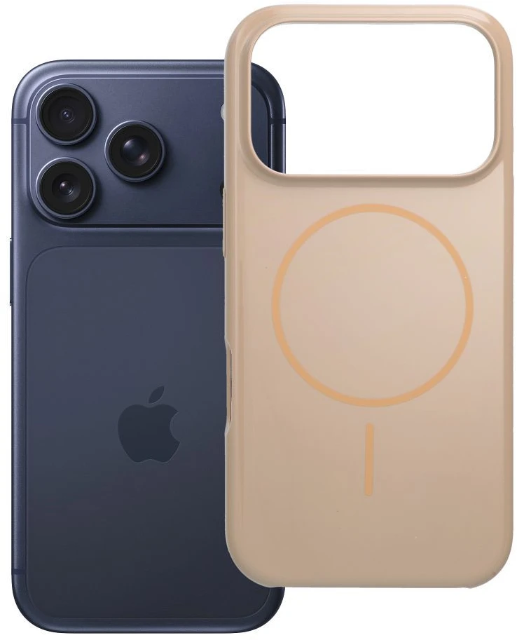 Oem Originalus „iPhone 17 Pro / 18 Pro“ dėklas (žemas kameros kraštas), blizgus „Mag“ dėklas, suderinamas su „MagSafe“, dykumos auksinis
