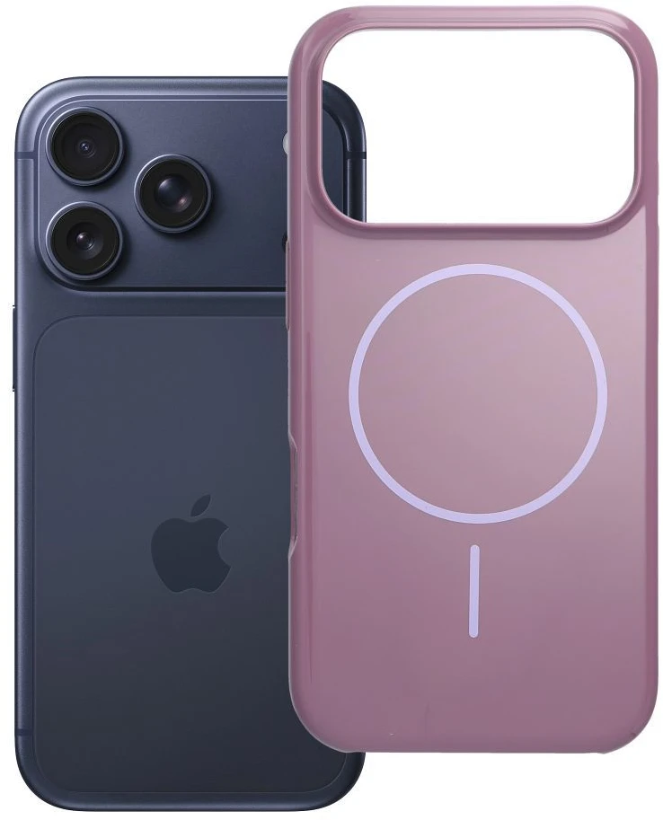 OEM dėklas, skirtas iPhone 17 Pro / 18 Pro (žemas kameros kraštas), blizgus Mag dėklas, suderinamas su MagSafe violetine