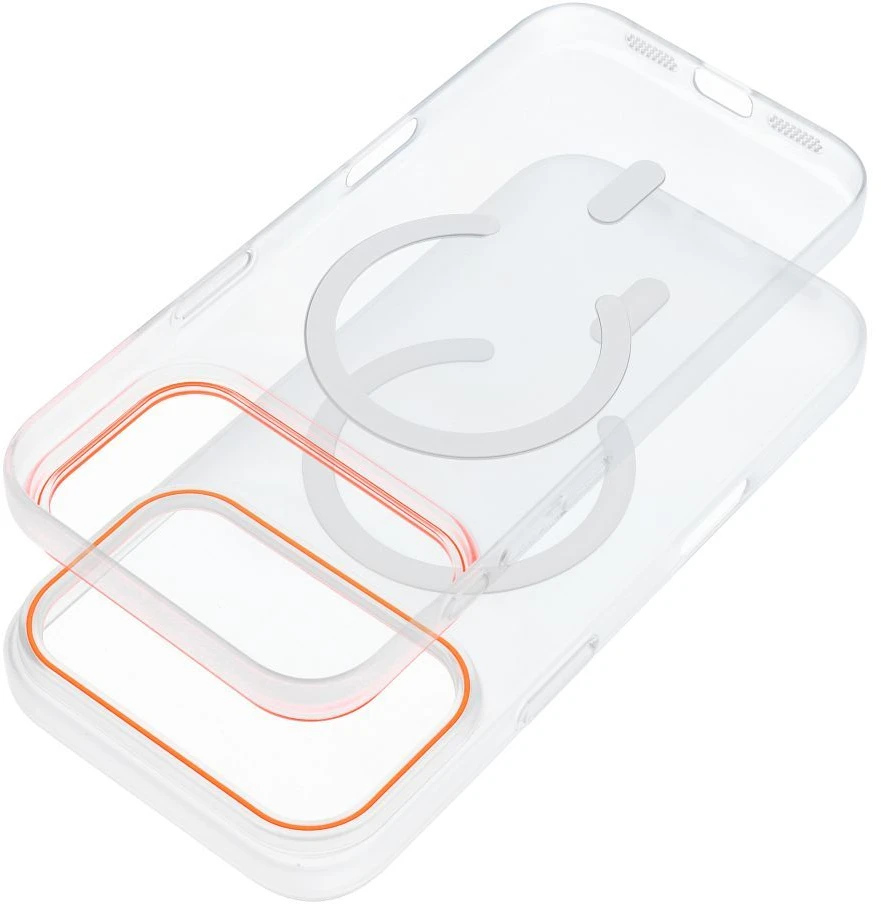 Dėklas Oem Case for iPhone 17 Pro Max / 18 Pro Max Go Oranžinis compatible with MagSafe transparent