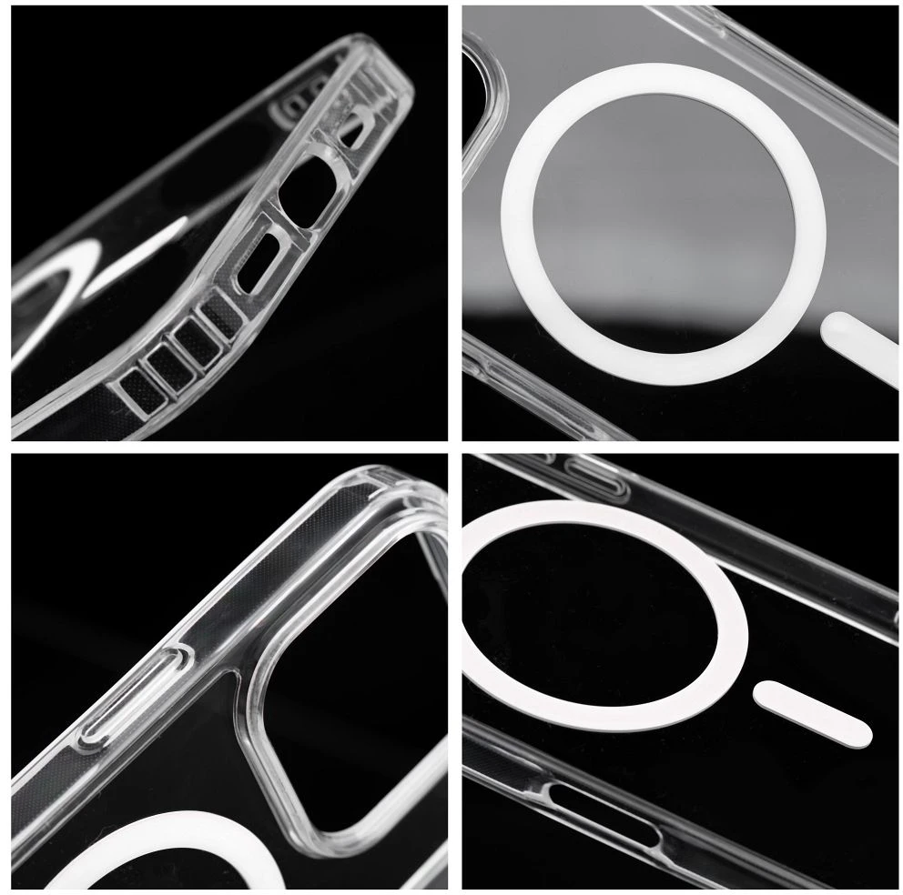 Dėklas Oem Case for iPhone 17 Pro Max / 18 Pro Max Drop Glue Colorful Ring Mag Cover compatible with MagSafe baltas
