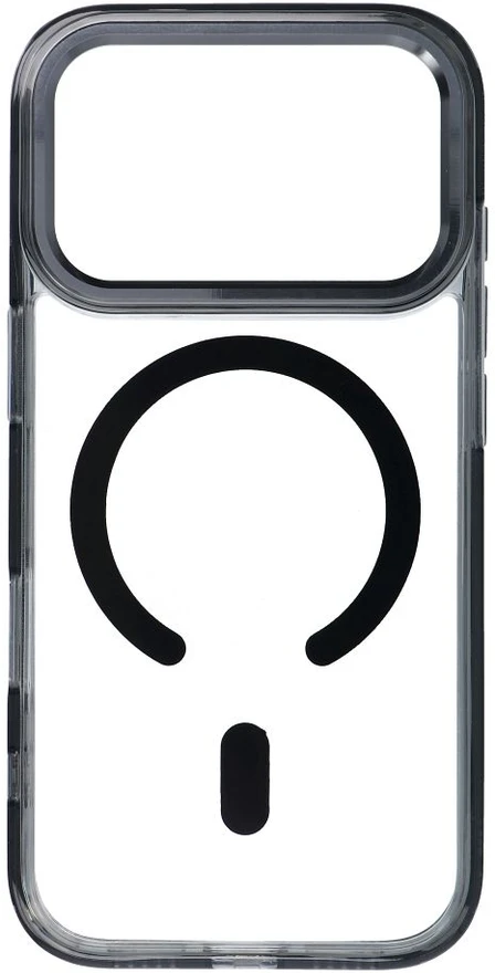 Dėklas Oem Case, skirta iPhone 18 Pro Max / 17 Pro Max, rėmelis skaidrus, hibridinis, MagSafe suderinamas, juodas