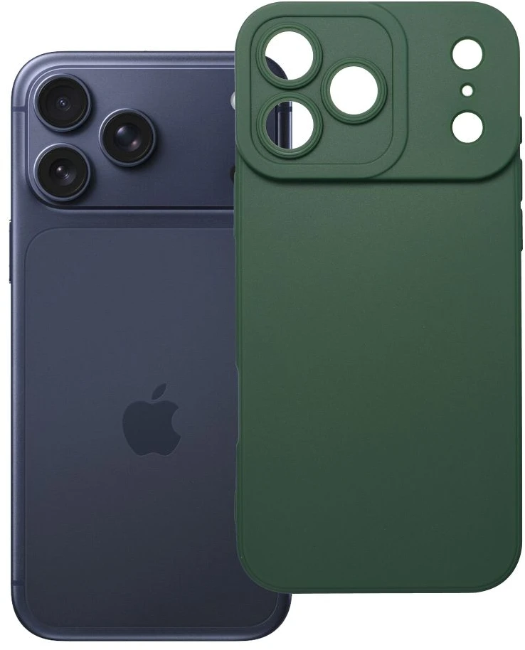 OEM dėklas, skirtas iPhone 17 Pro Max / 18 Pro Max (žemas kameros kraštas), matinis 2.0, tamsi žalias