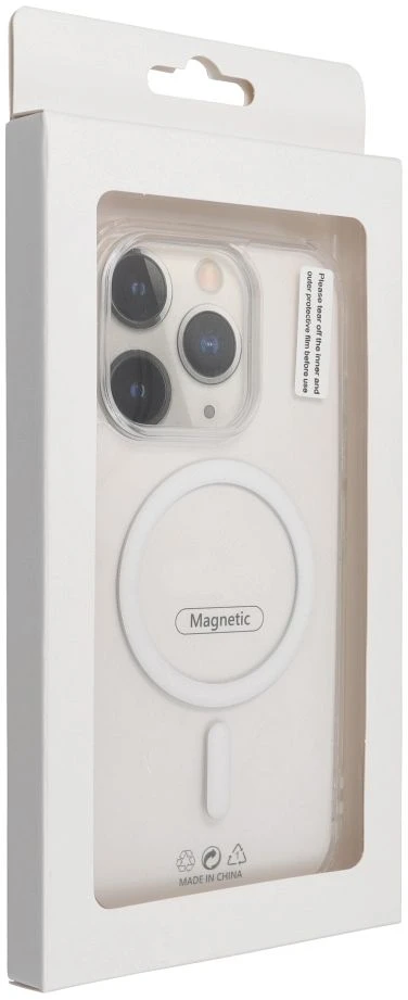 Dėklas Oem Case for iPhone 17 Pro Max / 18 Pro Max Drop Glue Colorful Ring Mag Cover compatible with MagSafe baltas
