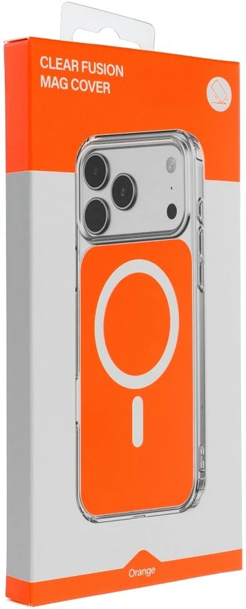 Oem dėklas, skirtas iPhone 17 Pro Max / 18 Pro Max Clear Fusion Mag dėklas, suderinamas su MagSafe, hermes oranžinė