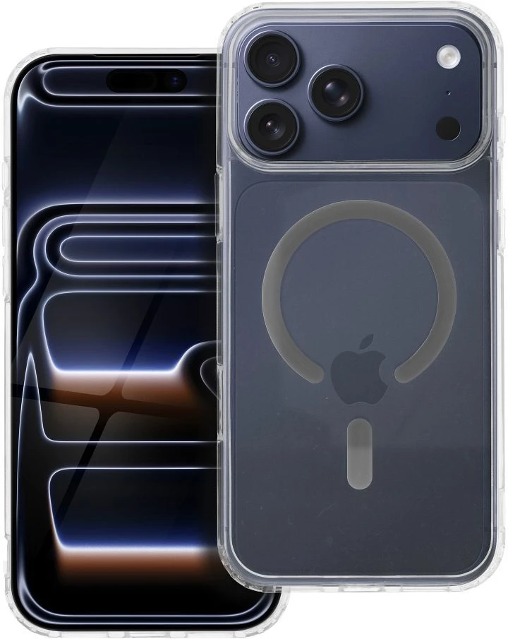 Dėklas Oem Case for iPhone 17 Pro Max / 18 Pro Max Drop Glue Colorful Ring Mag Cover compatible with MagSafe pilka
