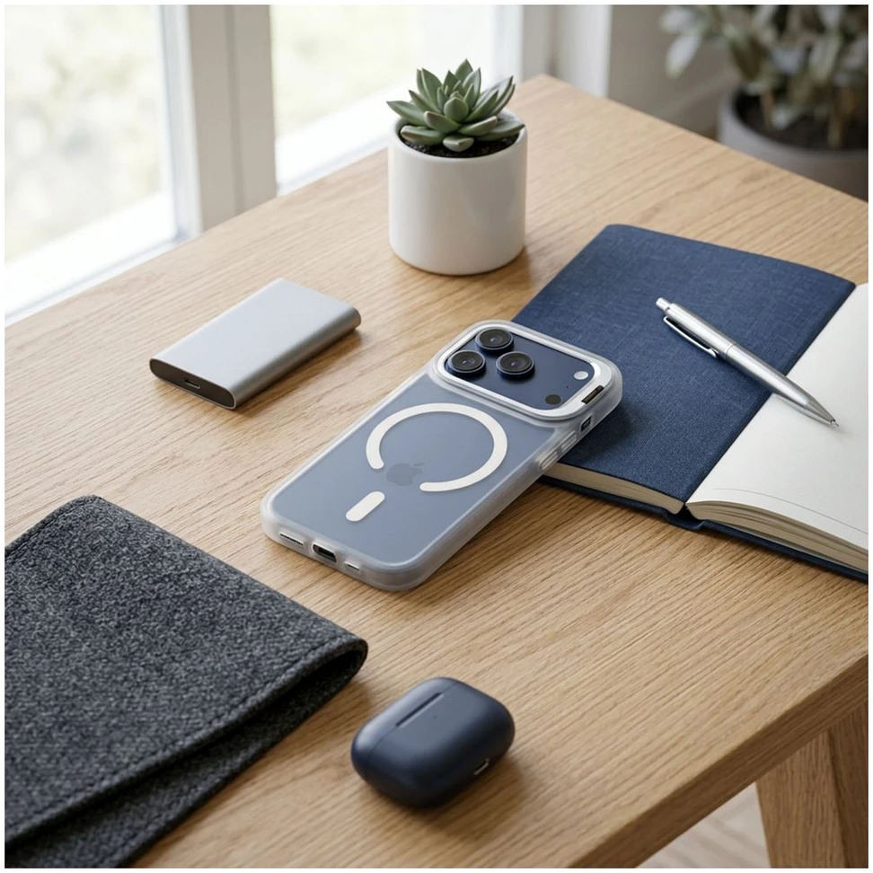 Dėklas Case for iPhone 17 Pro Max / 18 Pro Max Forcell F-Protect Shadow Stand Premium compatible with MagSafe sidabrinis