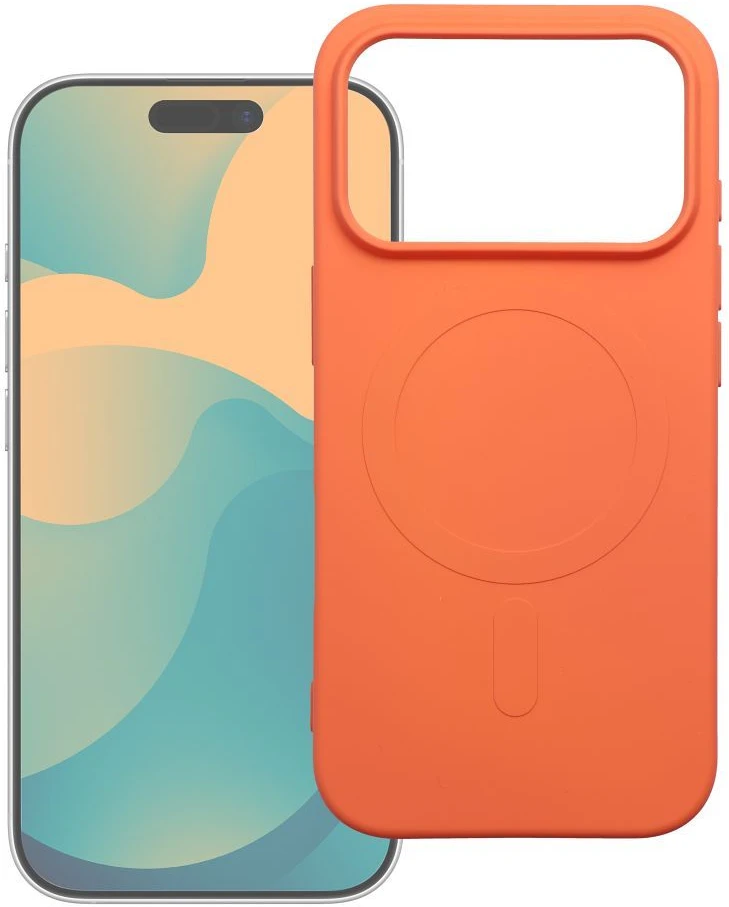 Oem Case for iPhone 17 Pro Max / 18 Pro Max Silicone Mag Cover compatible with MagSafe (big hole) oranžinis Oem dėklas, skirtas iPhone 17 Pro Max / 18 Pro Max, silikoninis Mag dėklas, suderinamas su MagSafe (didelė anga), oranžinės spalvos.