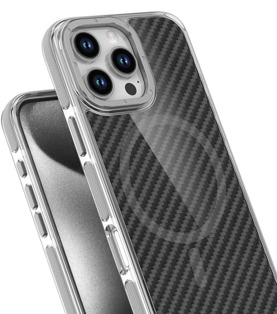 Dėklas Oem Case for iPhone 17 Pro Max / 18 Pro Max Fiber compatible with MagSafe pilka