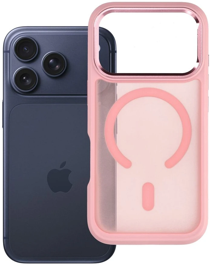 Dėklas Case for iPhone 17 Pro Max / 18 Pro Max Forcell F-Protect Smoke Hybrid Premium compatible with MagSafe pink