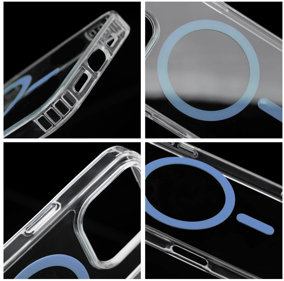 Dėklas Oem Case for iPhone 17 Pro Max / 18 Pro Max Drop Glue Colorful Ring Mag Cover compatible with MagSafe light mėlynas