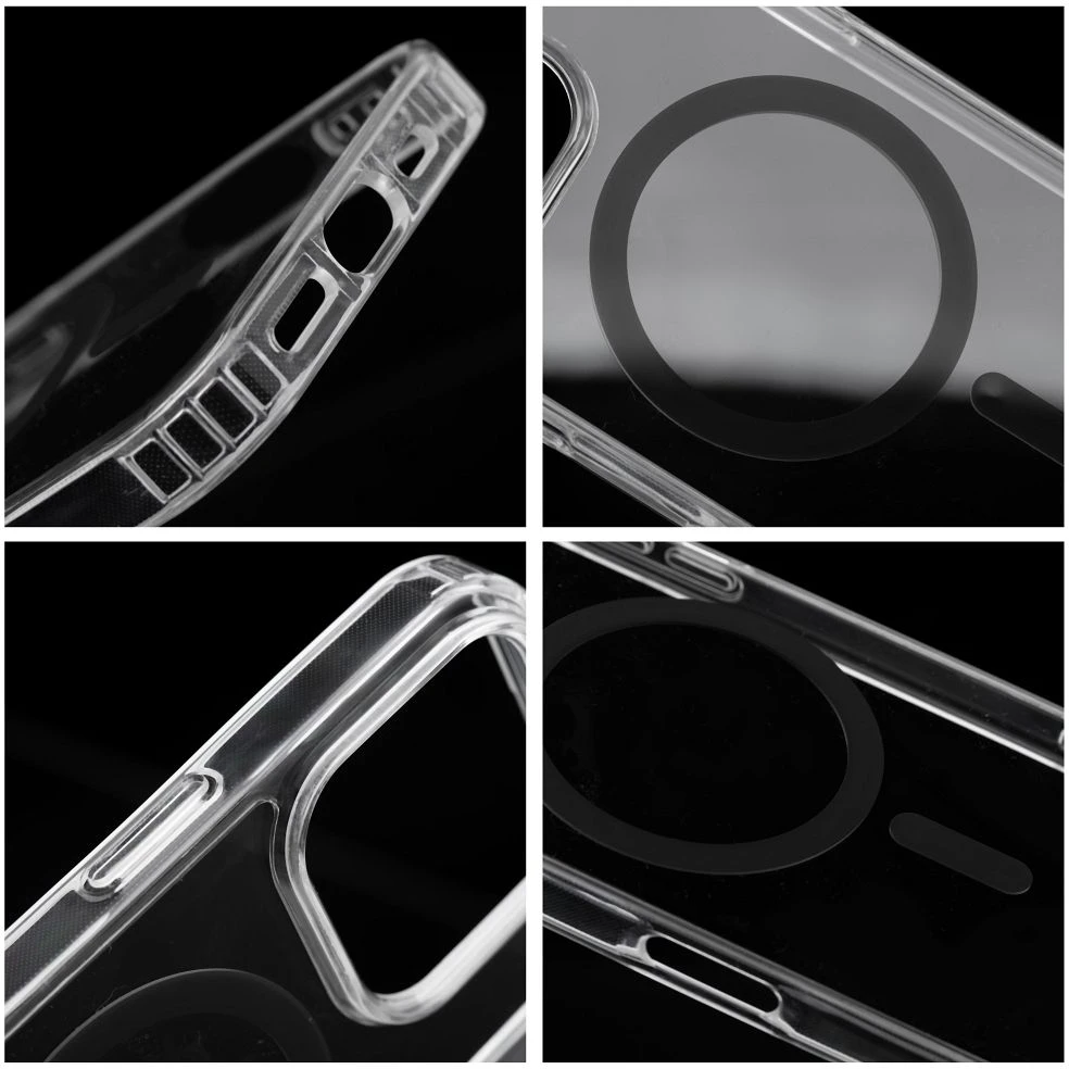 Dėklas Oem Case for iPhone 17 Pro Max / 18 Pro Max Drop Glue Colorful Ring Mag Cover compatible with MagSafe juodas