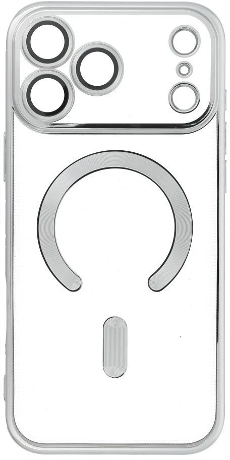 OEM dėklas, skirtas iPhone 17 Pro Max / 18 Pro Max, Electro Mag dangtelis, suderinamas su MagSafe, sidabrinis