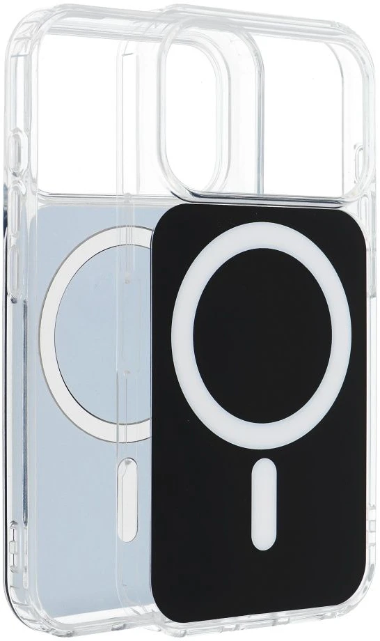 Dėklas Oem Case for iPhone 17 Pro Max / 18 Pro Max Clear Fusion Mag Cover compatible with MagSafe juodas