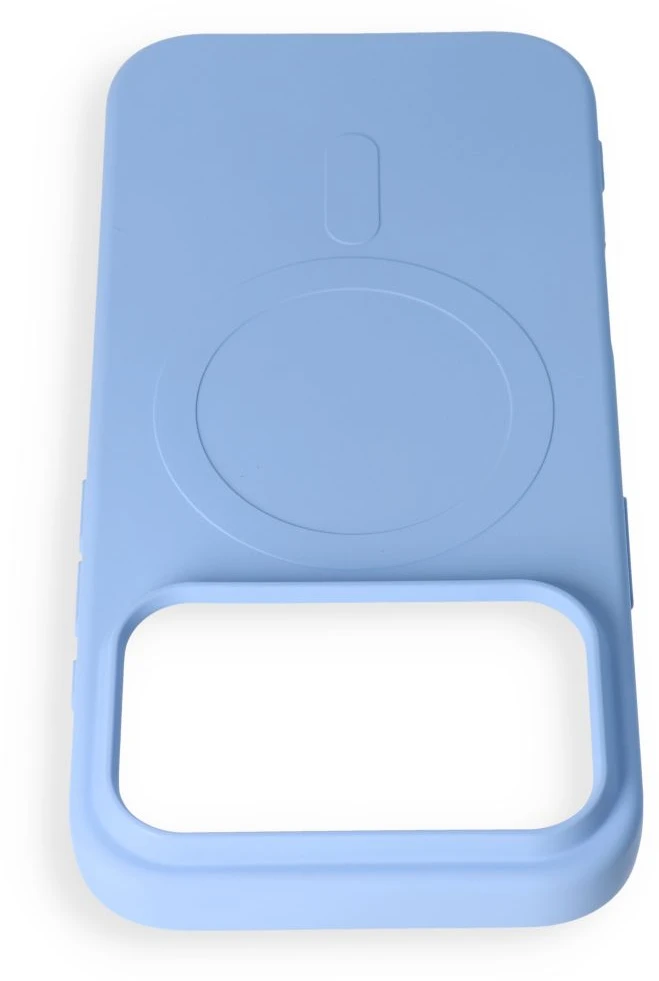 Oem dėklas, skirtas iPhone 17 Pro Max / 18 Pro Max, silikoninis, su MagSafe (didelė anga), suderinamas su MagSafe, šviesiai mėlynas
