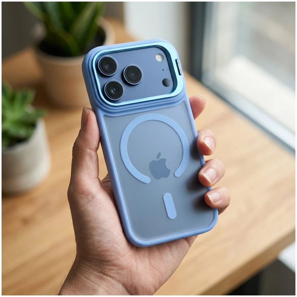 Dėklas Case for iPhone 17 Pro Max / 18 Pro Max Forcell F-Protect Shadow Stand Premium compatible with MagSafe light mėlynas