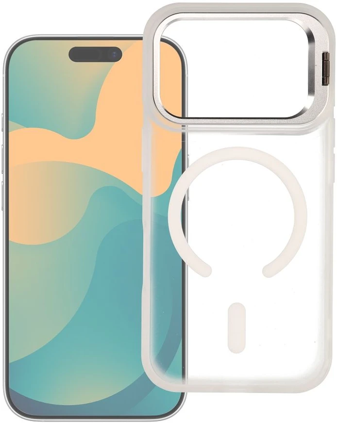 Dėklas Case for iPhone 17 Pro Max / 18 Pro Max Forcell F-Protect Shadow Stand Premium compatible with MagSafe sidabrinis
