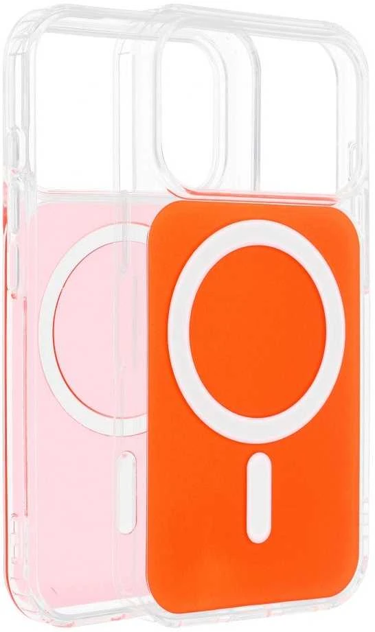 Oem Originalus „iPhone 17 Pro Max“ / „18 Pro Max“ dėklas (žemas kameros kraštas), skaidrus „Fusion Mag“ dėklas, suderinamas su „MagSafe“ hermes oranžinis