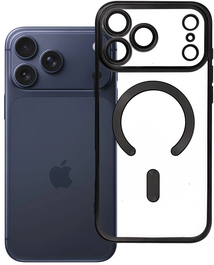 OEM dėklas, skirtas iPhone 17 Pro Max / 18 Pro Max (žemas kameros kraštas), Electro Mag dėklas, suderinamas su MagSafe juodas