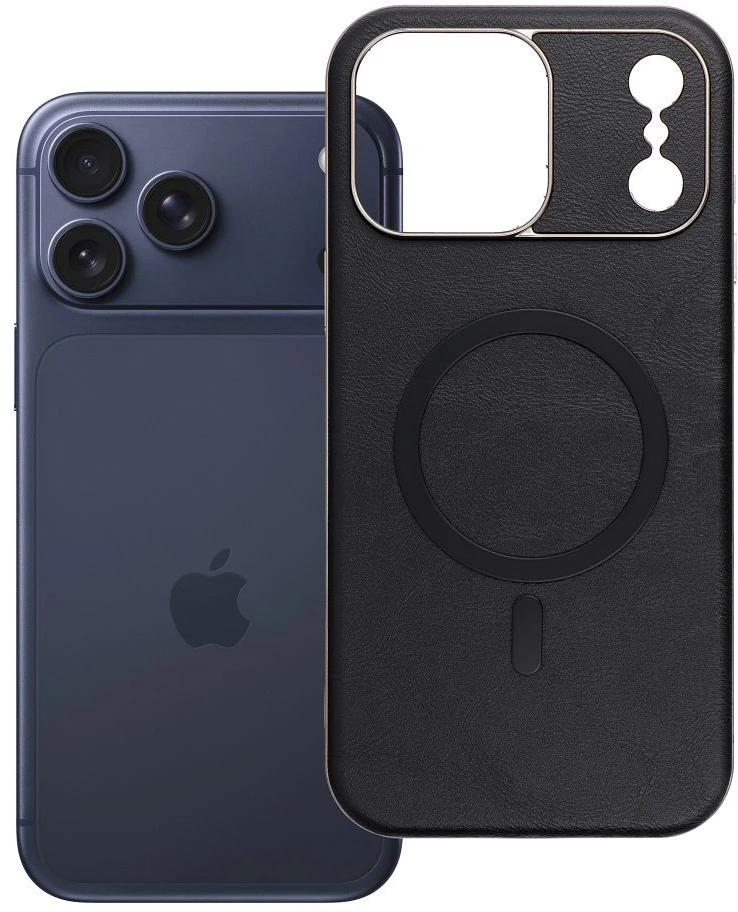 OEM dėklas, skirtas iPhone 17 Pro Max / 18 Pro Max (žemas kameros kraštas), „Gentleman Mag“ dėklas, suderinamas su „MagSafe“ (juodas)