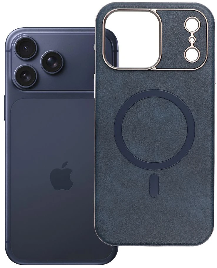 OEM dėklas, skirtas iPhone 17 Pro Max / 18 Pro Max (žemas kameros kraštas), „Gentleman Mag“ dėklas, suderinamas su „MagSafe“, tamsiai mėlynas